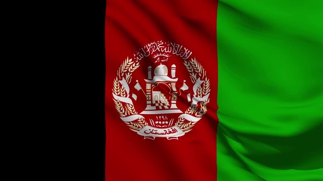 Realistic flag of Afganistan waving. 3d animation  in loop mode. UltraHD quality
