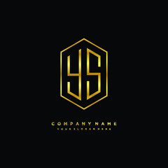 Letter YS logo minimalist luxury gold color