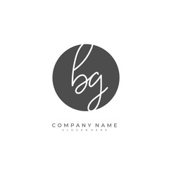 Handwritten initial letter B G BG for identity and logo. Vector logo template with handwriting and signature style.
