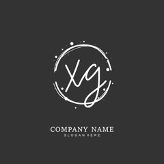 Handwritten initial letter X G XG for identity and logo. Vector logo template with handwriting and signature style.