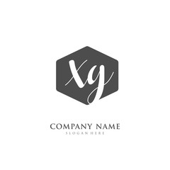 Handwritten initial letter X G XG for identity and logo. Vector logo template with handwriting and signature style.