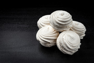  Russian marshmallow on black background.