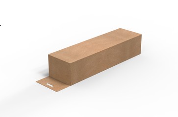 Kraft brown paper Box packaging with Hang Tab mockup, 3d illustration