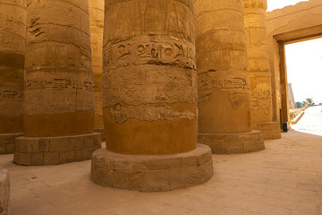 Ancient ruins of the Karnak Temple in Luxor (Thebes), Egypt. The largest temple complex of...