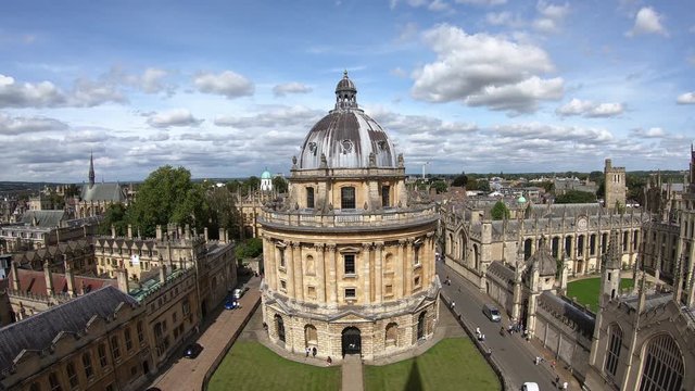timelapse Oxford City with Radcliffe Camera in UK
