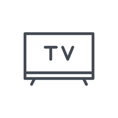 Television and TV line icon. Smart tv vector outline sign.