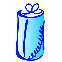 Illustration of cylinder gift icon on white background