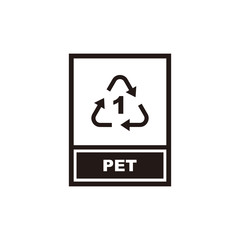 Recycle PET icon symbol vector illustration