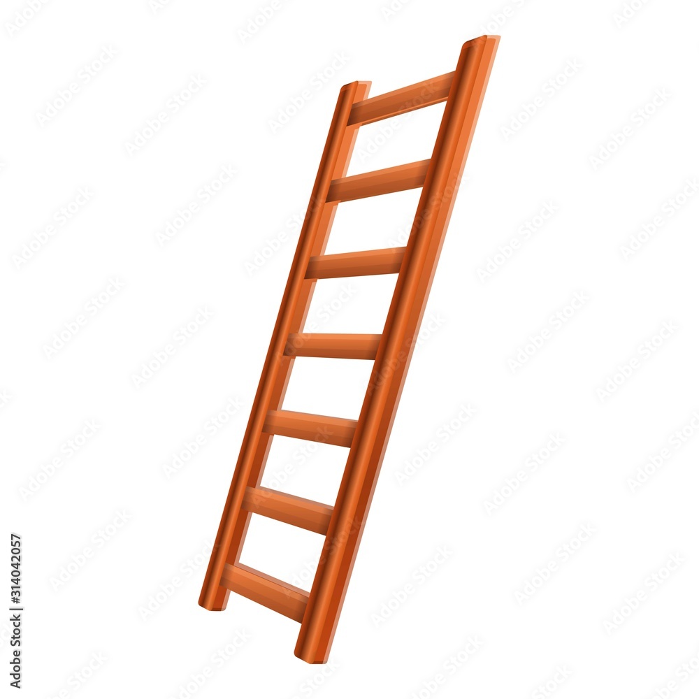 Poster ladder inventory icon. cartoon of ladder inventory vector icon for web design isolated on white back