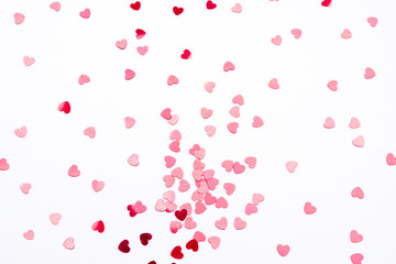 Background for Valentine's day light shade with red hearts