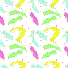Shoes seamless pattern. Vector hand drawn illustration on fasion theme. Design element for web, wallpapers. backdrops, print.