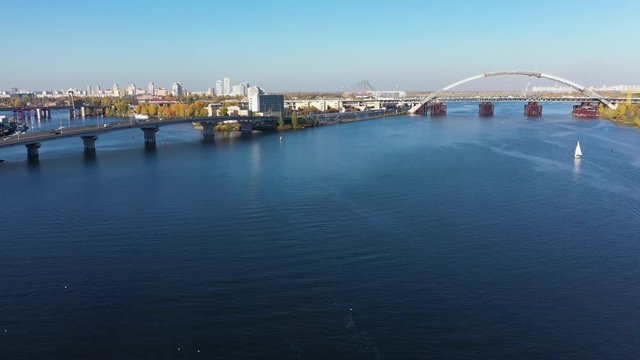 Aerial view of Havansky and Unfinished bridges