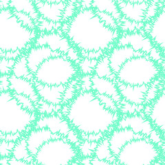 Zig zag circles on white background. Seamless vector pattern.