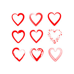 Abstract vector hearts. Design elements for Valentine's day