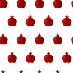 Colorful pomegranate seamless pattern isolated on white. Vector illustration