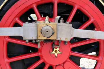 wheel of a steam locomotive