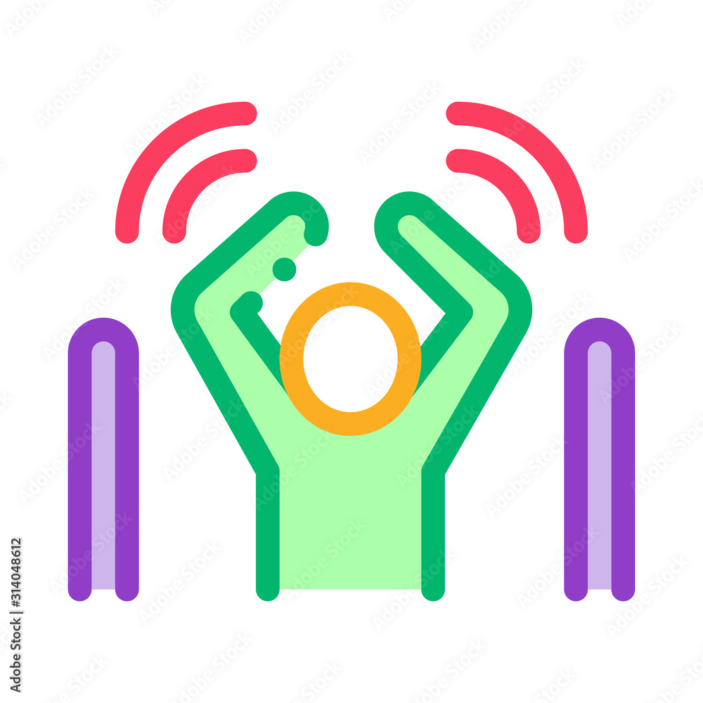 Poster man not passed warning signal sensors icon vector. outline man not passed warning signal sensors sig
