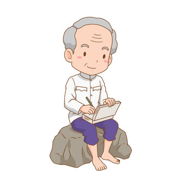 Cartoon character of Thai poet.