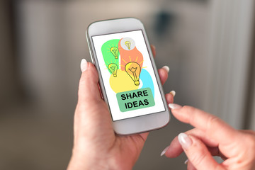 Share ideas concept on a smartphone
