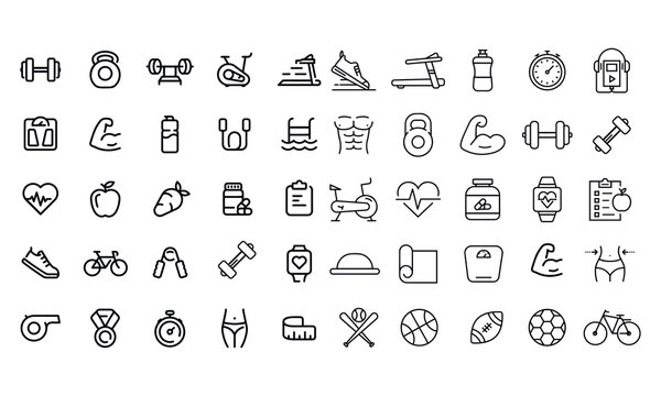 Sport and Fitness Icons Set vector design 