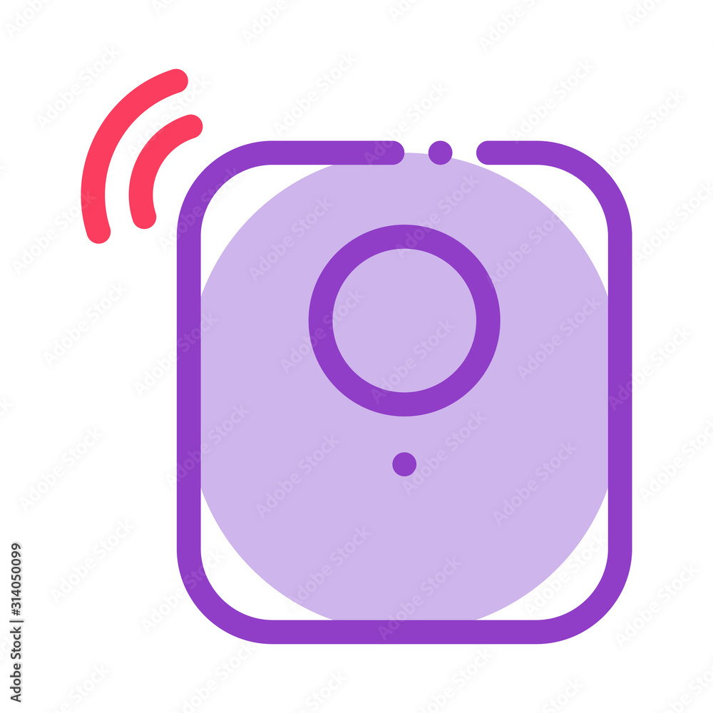 Poster alarm signal sensor icon vector. outline alarm signal sensor sign. isolated contour symbol illustrat