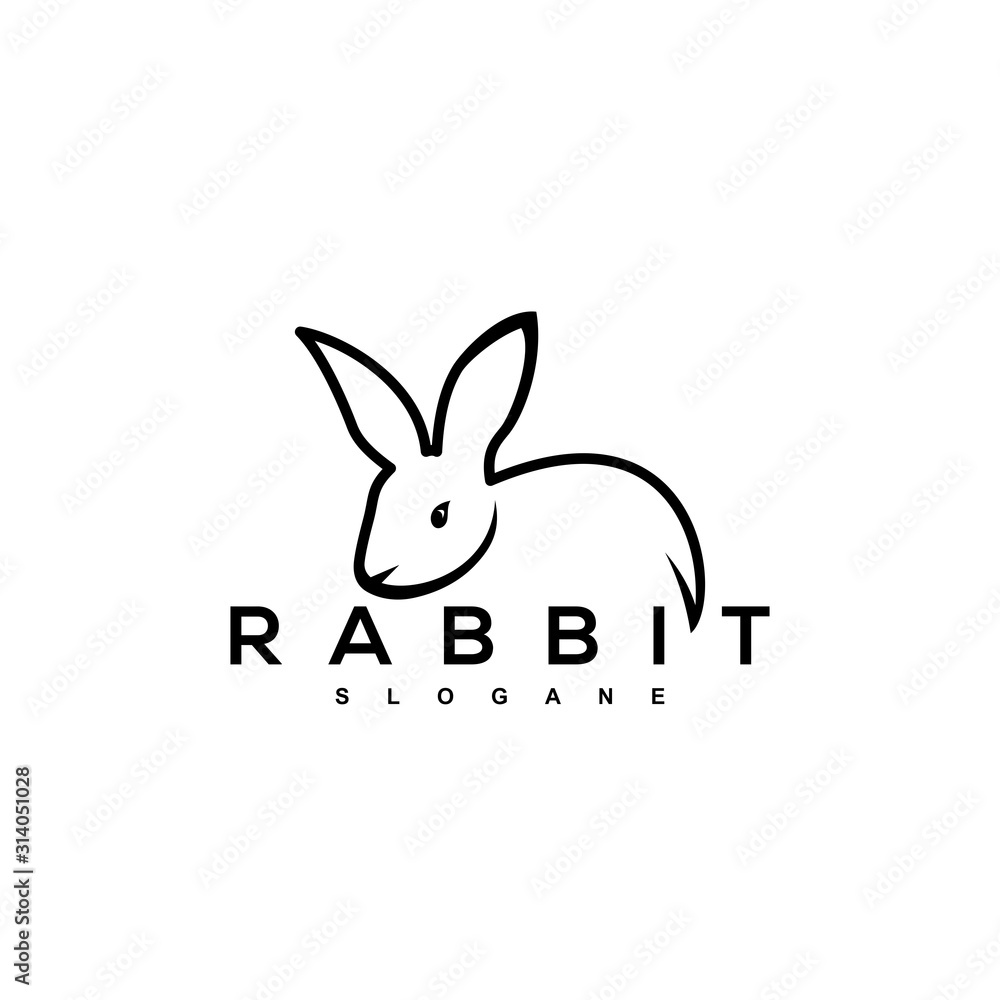 Canvas Prints rabbit logo design vector art