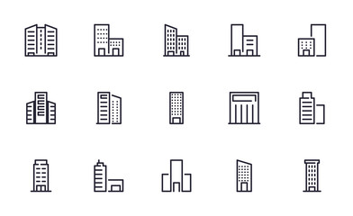 Set of Building vector icon illustration