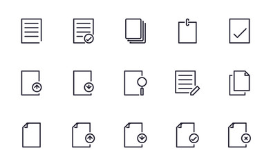 Set of File, Document, Paper vector icon illustration