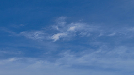 Fluffy white clouds on blue sky 