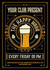Vintage Happy Hour Poster Layout