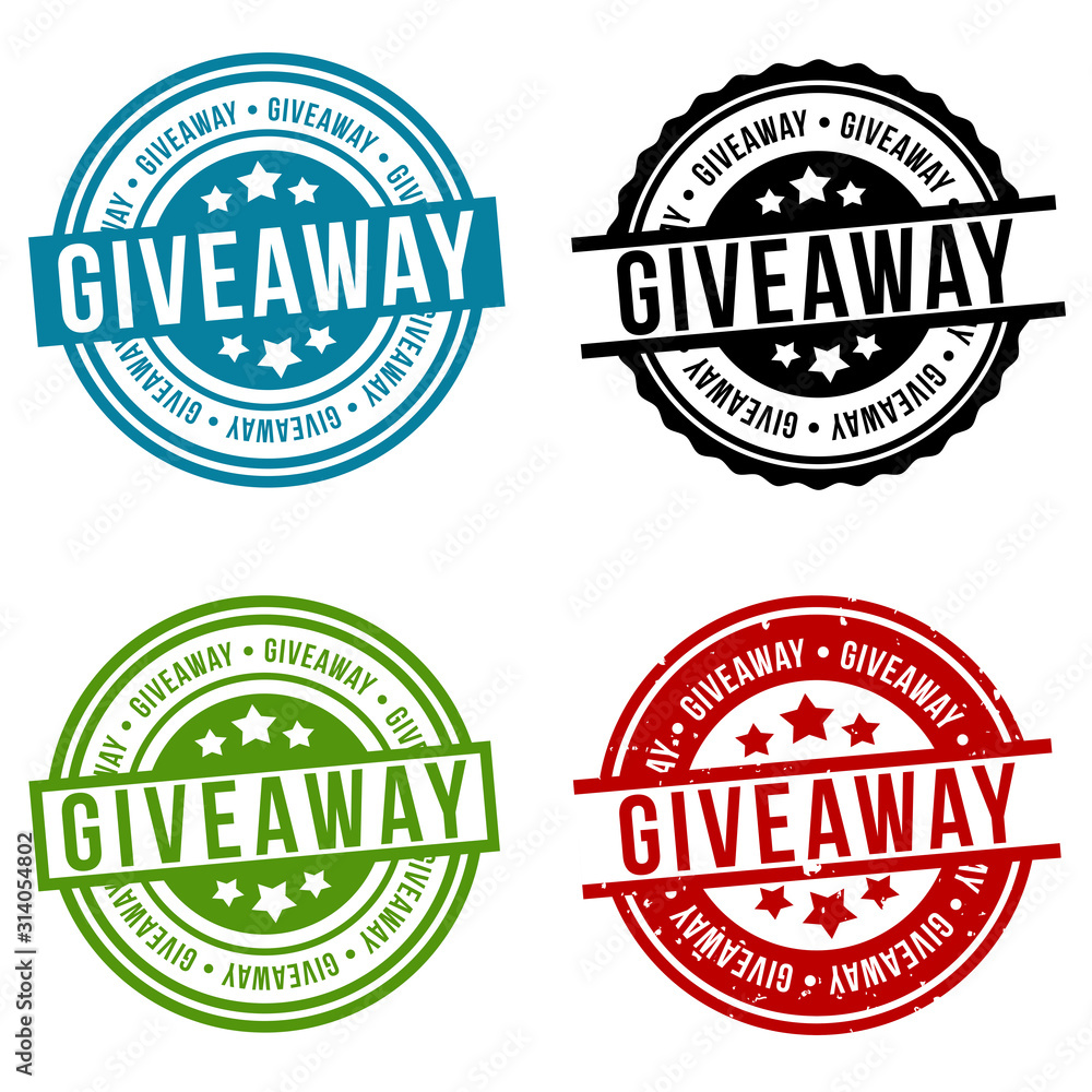 Wall mural Giveaway Round Stamp Collection. Eps10 Vector Badge. - Wall murals