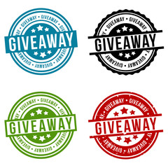 Giveaway Round Stamp Collection. Eps10 Vector Badge.