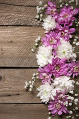 Obraz na płótnie Canvas Assorted fresh flowers background