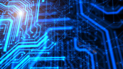 Blue  technology background circuit board. Concept technology background.