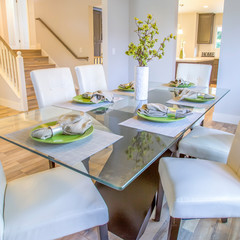 Square Kitchen table in decorated model home