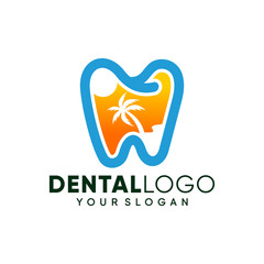 Modern Dental on the Beach logo design inspiration