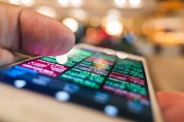 using a mobile device to check market data