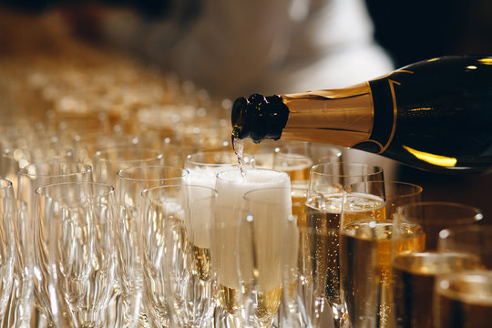 glasses of champagne on table