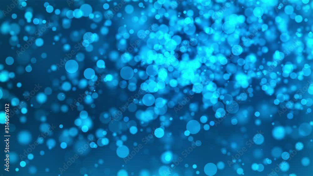 Aufkleber beautiful blue glowing bokeh, shallow depth of field, computer generated abstract background, 3d ren