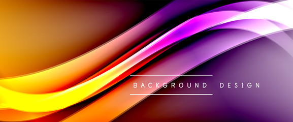 Dynamic trendy fluid color gradient abstract background with flowing wave lines. Vector Illustration