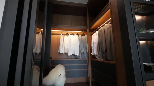 Elegant Wooden Built Walk- In Closet Decoration