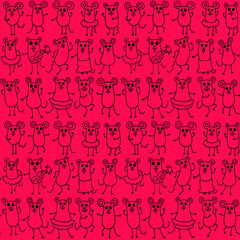 seamless pattern with cats