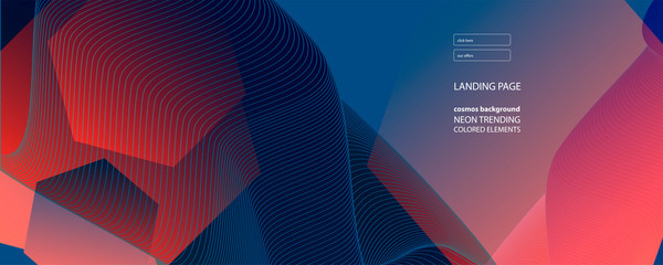 Abstract background futuristic elements on Classic Blue color banner geometric blue gradient texture with lines