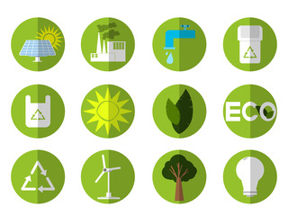 Concept flat design icon eco world