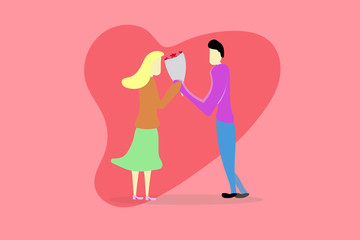 Concept icon love valentine day on background