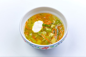 vegetable soup with sour cream