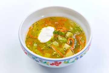 vegetable soup with sour cream