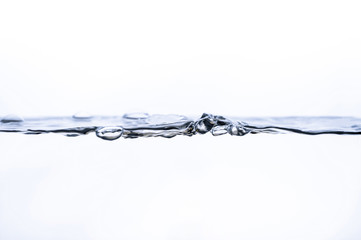  water splashes and air bubbles under water