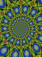 Colorful digital graphic kaleidoscope symmetry mandala style in laser light sunray trial pattern, Tie Dye , spiderweb art abstract background for art projects, banner, business,   card, 3D, template