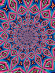 Colorful digital graphic kaleidoscope symmetry mandala style in laser light sunray trial pattern, Tie Dye , spiderweb art abstract background for art projects, banner, business,   card, 3D, template